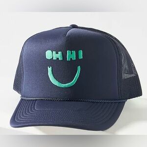 Kerri Rosenthal Oh Hi Navy Blue Trucker Hat NEW